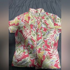 This is a Hawaiian button down shirt.
